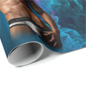 SlipperyJoeの男性の下着のふくらみ紫色の青いアバスト ラッピングペーパー (ロールコーナー)