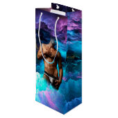 SlipperyJoeの男性の下着のふくらみ紫色の青いアバスト ワインギフトバッグ (裏面アングル)