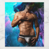 SlipperyJoeの男性の下着のふくらみ紫色の青いアバスト ワインラベル (シングルラベル)