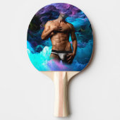 SlipperyJoeの男性の下着のふくらみ紫色の青いアバスト 卓球ラケット (正面)