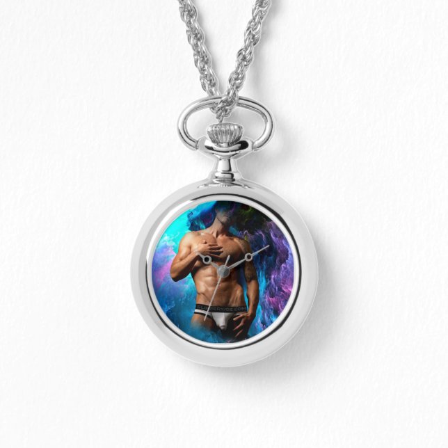 SlipperyJoeの男性の下着のふくらみ紫色の青いアバスト 腕時計 (正面)