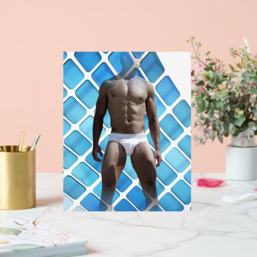 SlipperyJoeの男性の下着6パック胸abs男性 アクリルサイン (ウェディング)