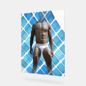 SlipperyJoeの男性の下着6パック胸abs男性 アクリルサイン (傾斜)