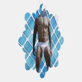 SlipperyJoeの男性の下着6パック胸abs男性 オーナメントカード (右)