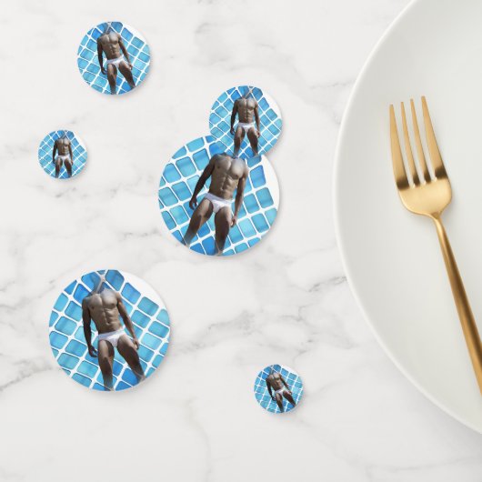 SlipperyJoeの男性の下着6パック胸abs男性 コンフェッティ (グループ)