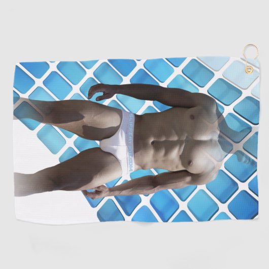 SlipperyJoeの男性の下着6パック胸abs男性 ゴルフタオル (横)