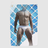 SlipperyJoeの男性の下着6パック胸abs男性 ゴルフタオル (正面)