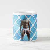 SlipperyJoeの男性の下着6パック胸abs男性 ジャンボコーヒーマグカップ (正面)