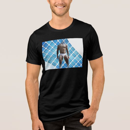 SlipperyJoeの男性の下着6パック胸abs男性 トライブレンドＴシャツ (正面)