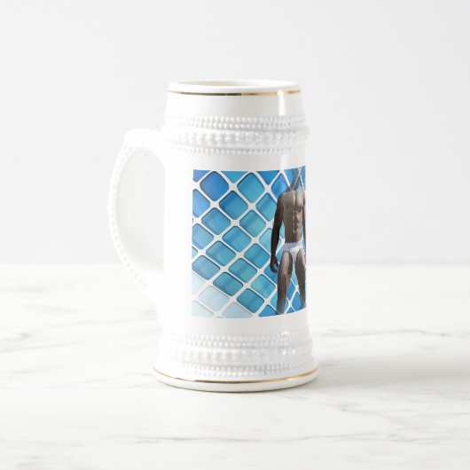 SlipperyJoeの男性の下着6パック胸abs男性 ビールジョッキ (正面左)