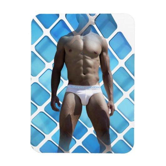 SlipperyJoeの男性の下着6パック胸abs男性 マグネット (縦)