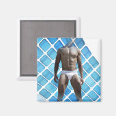 SlipperyJoeの男性の下着6パック胸abs男性 マグネット (正面/裏面)