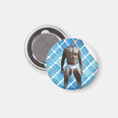 SlipperyJoeの男性の下着6パック胸abs男性 マグネット (正面/裏面)