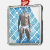 SlipperyJoeの男性の下着6パック胸abs男性 メタルオーナメント (左)