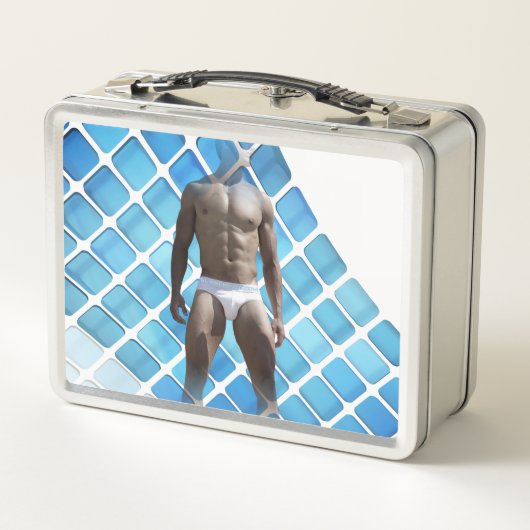 SlipperyJoeの男性の下着6パック胸abs男性 メタルランチボックス (裏面)