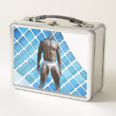 SlipperyJoeの男性の下着6パック胸abs男性 メタルランチボックス (正面)