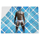 SlipperyJoeの男性の下着6パック胸abs男性 ラージペーパーバッグ (正面)