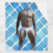 SlipperyJoeの男性の下着6パック胸abs男性 ワインラベル (シングルラベル)