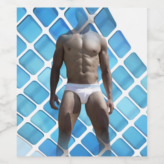 SlipperyJoeの男性の下着6パック胸abs男性 ワインラベル (シングルラベル)