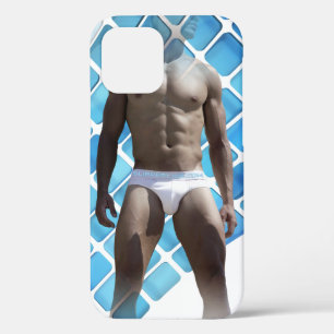 SlipperyJoeの男性の下着6パック胸abs男性 iPhone 12 Proケース