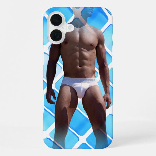 SlipperyJoeの男性の下着6パック胸abs男性 iPhoneケース (裏面)