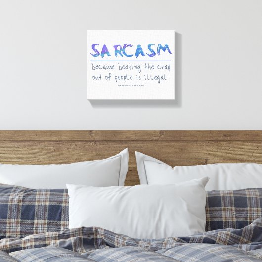 SlipperyJoeの皮肉が違法なスローガンを打ち負おもしろいかす キャンバスプリント (インサイチュ (寝室))