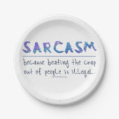 SlipperyJoeの皮肉スローガンおもしろいことわざよくはしゃぐ ペーパープレート (正面)