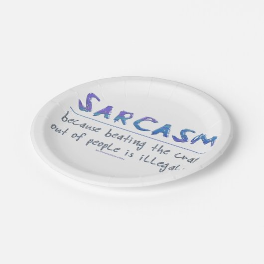 SlipperyJoeの皮肉スローガンおもしろいことわざよくはしゃぐ ペーパープレート (アングル)