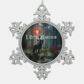 SlipperyJoeの神秘的なハロウィーン – スタイルの雰囲気 スノーフレークピューターオーナメント (正面)