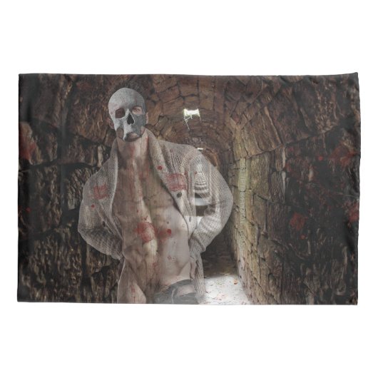 SlipperyJoeの筋肉の幽霊石の薄暗い点灯のトンネル 枕カバー (裏面)