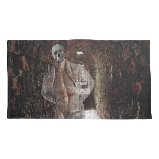 SlipperyJoeの筋肉の幽霊石の薄暗い点灯のトンネル 枕カバー (裏面)