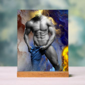 SlipperyJoeの筋肉質な男の体型は蒸し暑いシャトル アクリルサイン (ニュートラル)