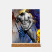 SlipperyJoeの筋肉質な男の体型は蒸し暑いシャトル アクリルサイン (正面)