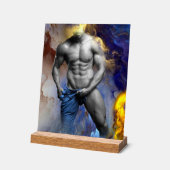 SlipperyJoeの筋肉質な男の体型は蒸し暑いシャトル アクリルサイン (傾斜)