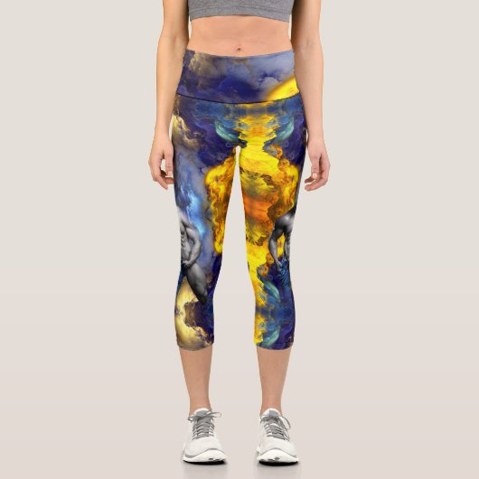 SlipperyJoeの筋肉質な男の体型は蒸し暑いシャトル カプリレギンス (正面)