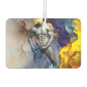 SlipperyJoeの筋肉質な男の体型は蒸し暑いシャトル カーエアーフレッシュナー (裏面)