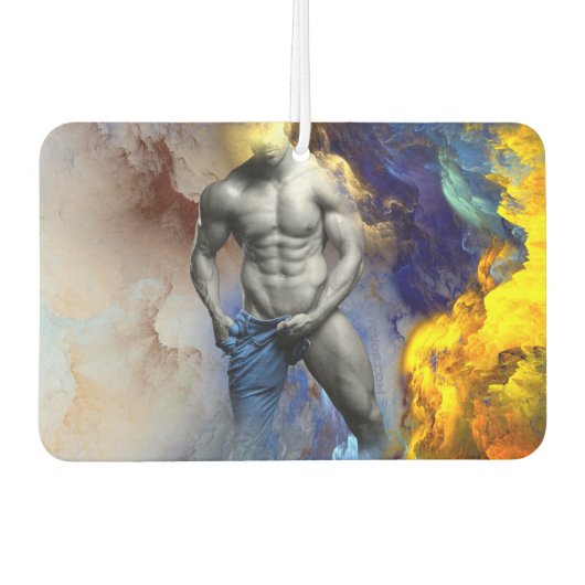 SlipperyJoeの筋肉質な男の体型は蒸し暑いシャトル カーエアーフレッシュナー (正面)