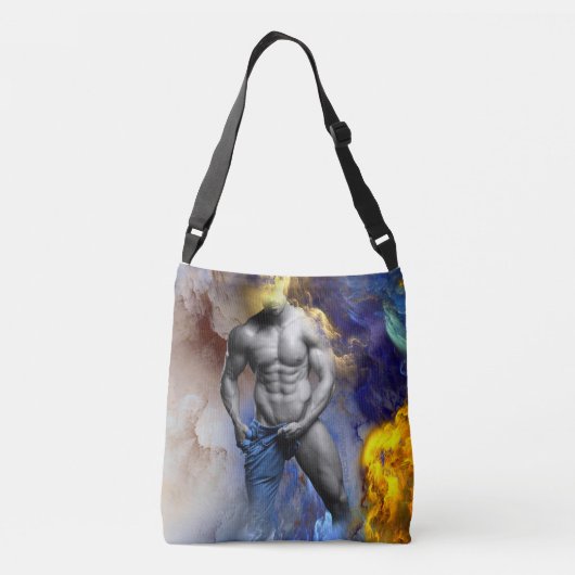 SlipperyJoeの筋肉質な男の体型は蒸し暑いシャトル クロスボディバッグ (裏面)