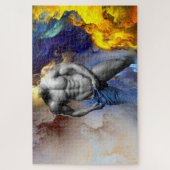 SlipperyJoeの筋肉質な男の体型は蒸し暑いシャトル ジグソーパズル (縦)