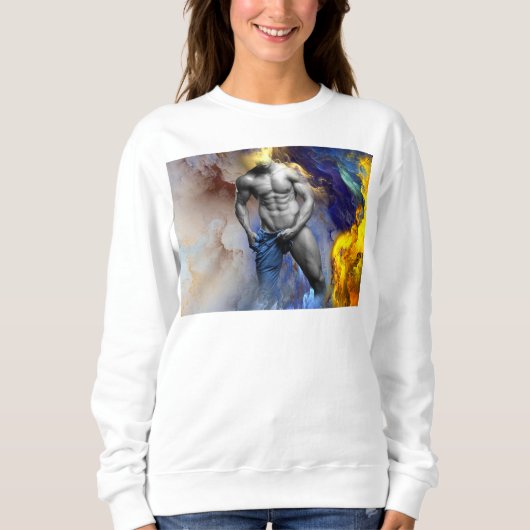 SlipperyJoeの筋肉質な男の体型は蒸し暑いシャトル スウェットシャツ (正面)