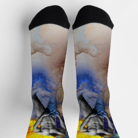 SlipperyJoeの筋肉質な男の体型は蒸し暑いシャトル ソックス (上部)