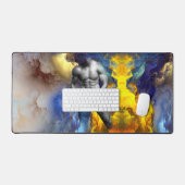 SlipperyJoeの筋肉質な男の体型は蒸し暑いシャトル デスクマット (キーボード&マウス)