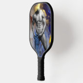 SlipperyJoeの筋肉質な男の体型は蒸し暑いシャトル ピックルボールラケット (左)