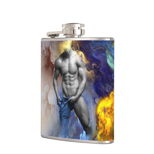 SlipperyJoeの筋肉質な男の体型は蒸し暑いシャトル フラスク (左)