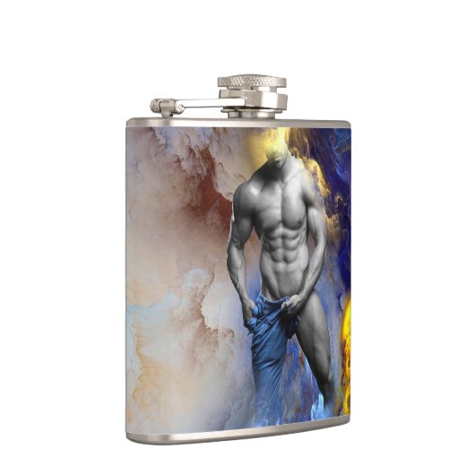 SlipperyJoeの筋肉質な男の体型は蒸し暑いシャトル フラスク (右)