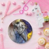 SlipperyJoeの筋肉質な男の体型は蒸し暑いシャトル ペーパープレート (パーティー)