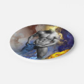 SlipperyJoeの筋肉質な男の体型は蒸し暑いシャトル ペーパープレート (アングル)