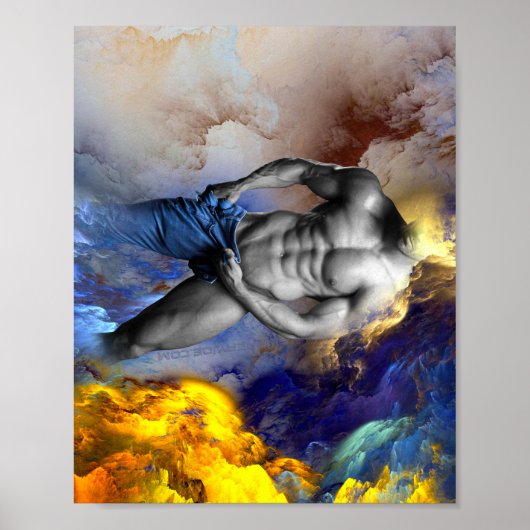 SlipperyJoeの筋肉質な男の体型は蒸し暑いシャトル ポスター (正面)