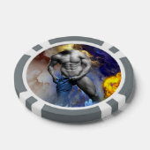 SlipperyJoeの筋肉質な男の体型は蒸し暑いシャトル ポーカーチップ (シングル)