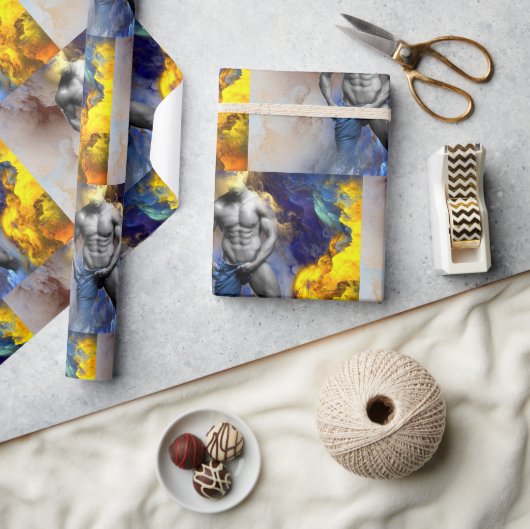 SlipperyJoeの筋肉質な男の体型は蒸し暑いシャトル ラッピングペーパー (クラフト)